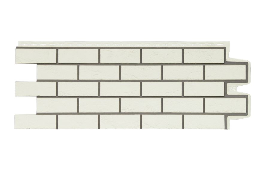 Фасадная панель Grand Line, Состаренный кирпич Design, Молочный, шов RAL 7006 купить в Омске
