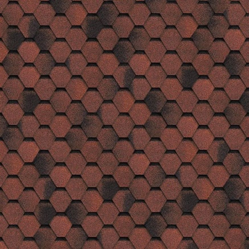 Гибкая черепица Shinglas, Финляндия, Соната, Красный цвет купить в Омске