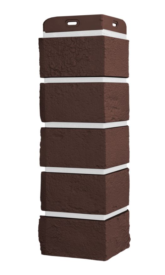 Угол наружный Grand Line, Состаренный кирпич Design Plus, Каштан (Белый шов) купить в Омске