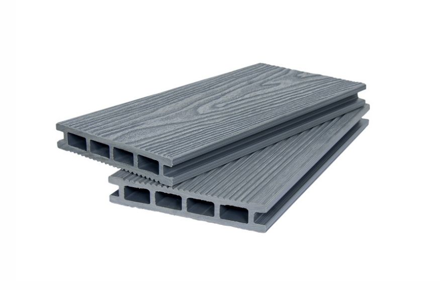 Террасная доска ДПК POLIVAN GROUP 3D+вельвет пустотелая двусторонняя DENPASAR серого цвета купить в Омске