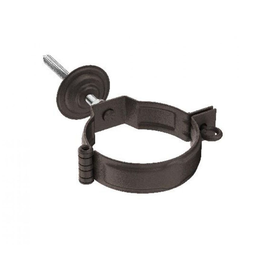 Декоративный хомут для труб Aquasystem RR 32 в тёмно-коричневом матовом цвете с комплектом креплений, размер 150/100. купить в Омске