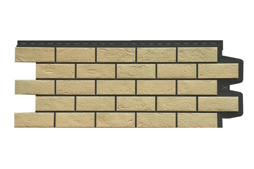 Фасадная панель Grand Line, Состаренный кирпич Design Plus, Ваниль (Черный шов) купить в Омске