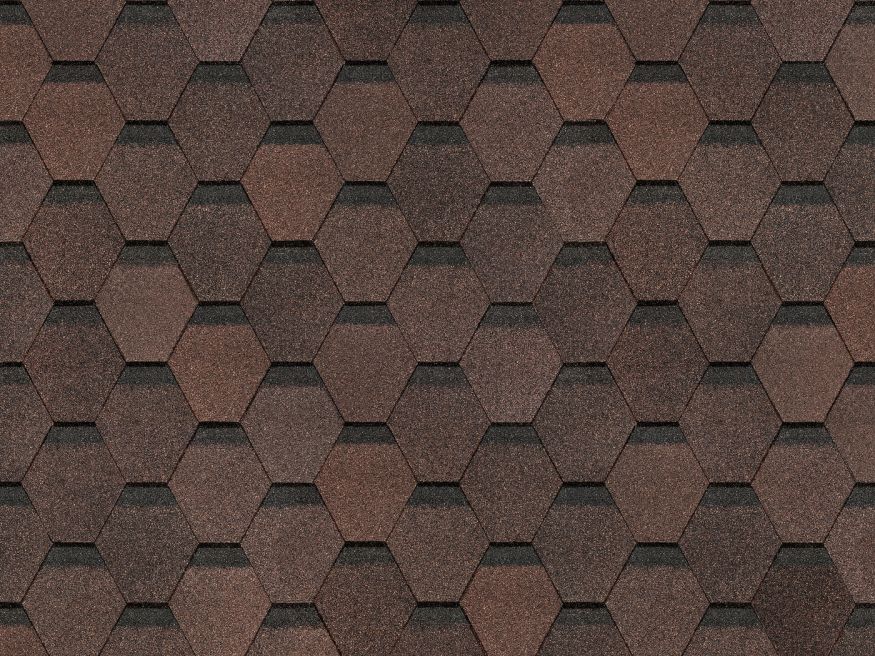 Гибкая черепица Docke Original, Шестигранник, Коричневый купить в Омске