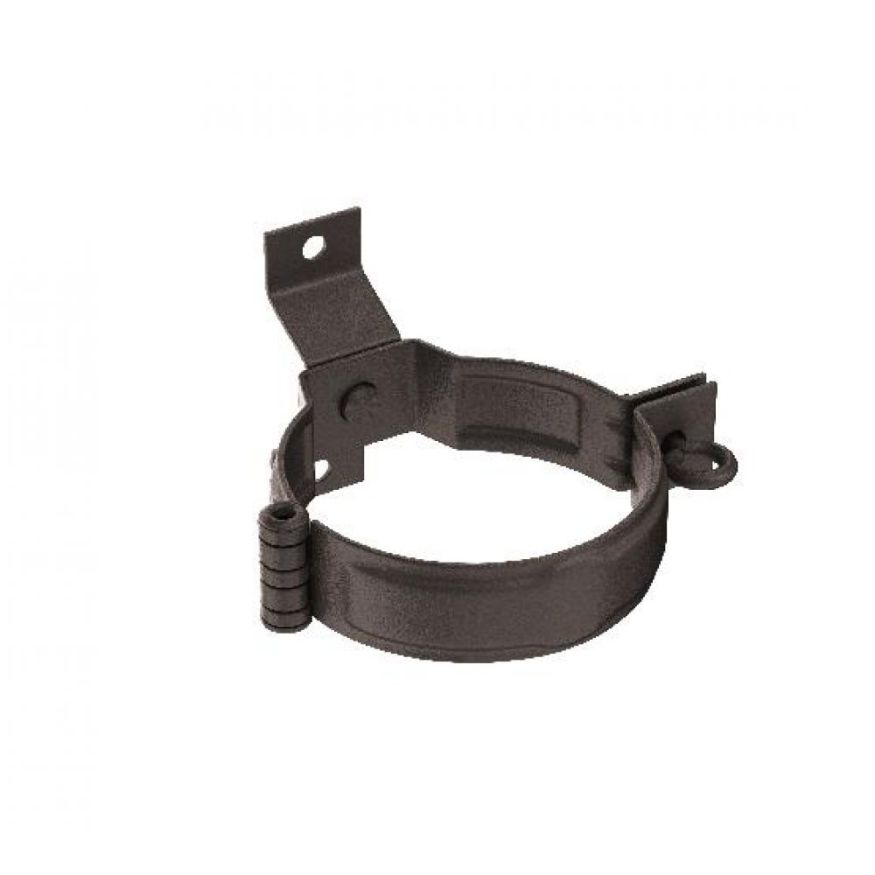 Декоративный хомут для труб в деревянном стиле с крепежом, Aquasystem, RR 32, Тёмно-коричневый матовый, 125/90 купить в Омске