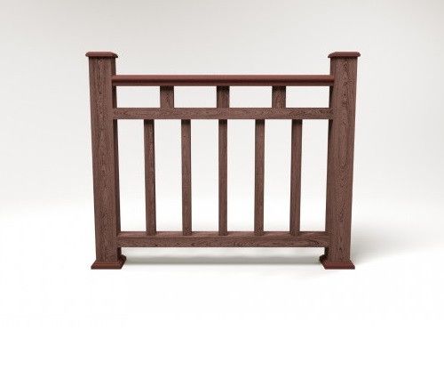 Ограждение из древесно-полимерного композита FG1 цвет шоколад купить в Омске