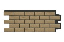 Фасадная панель Grand Line, Состаренный кирпич Design Plus, Солома (Черный шов)