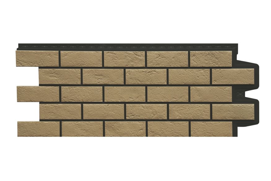 Фасадная панель Grand Line, Состаренный кирпич Design Plus, Солома (Черный шов) купить в Омске