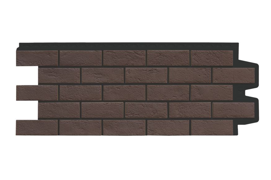 Фасадная панель Grand Line, Состаренный кирпич Design Plus, Каштан (Черный шов) купить в Омске