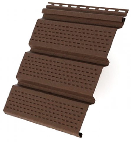 Перфорированный коричневый софит купить в Омске