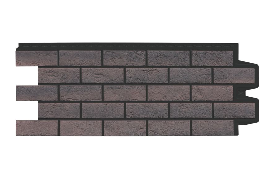 Фасадная панель Grand Line, Состаренный кирпич Design Plus, Кофе (Черный шов) купить в Омске