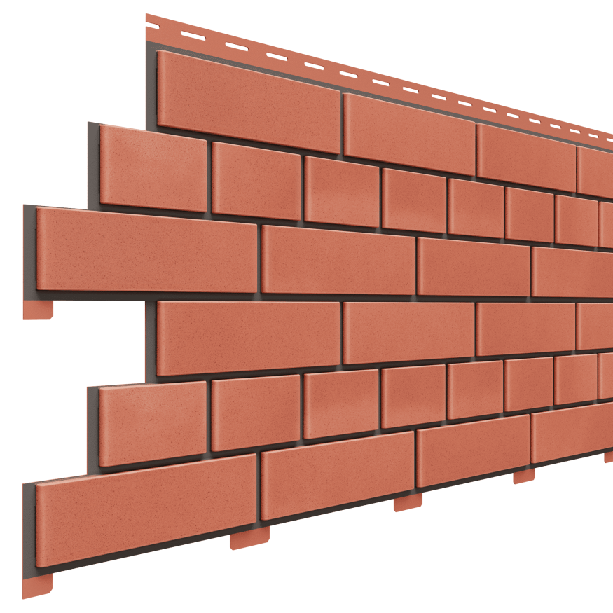 Фасадная панель Доломит, Кирпич, Красный купить в Омске