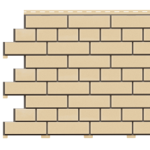 Фасадная панель Доломит, Прокрашенный кирпич, Светло-желтый оттенок.