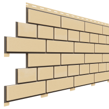Фасадная панель Доломит, Прокрашенный кирпич, Светло-желтый оттенок.