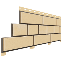 Фасадная панель Доломит, Прокрашенный кирпич, Светло-желтый оттенок.