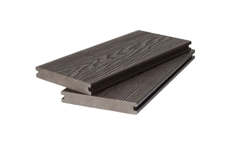 Двухсторонняя полнотелая террасная доска с 3D фактурой дерева POLIVAN GROUP SINGARAJA темно-коричневая. купить в Омске