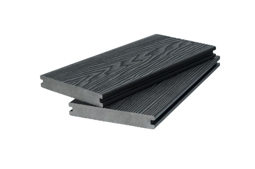 Доска террасная двухсторонняя с 3D фактурой дерева POLIVAN GROUP SINGARAJA черного цвета. купить в Омске