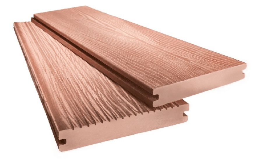 Террасная доска ДПК 3D МАССИВ АЙ-ТЕХПЛАСТ терракотового цвета купить в Омске