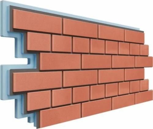 Фасадная термопанель Доломит Кирпич 40 мм, Красный купить в Омске