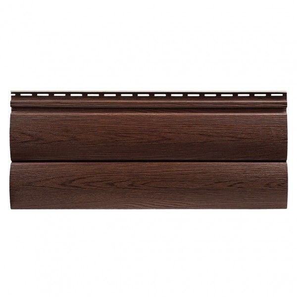 Виниловый сайдинг Tecos Lux Двойной оцилиндрованный брус, Итальянский орех купить в Омске