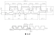 Фасадная панель брусковая из ДПК Polivan Group CO-EX MIX, Grey dark