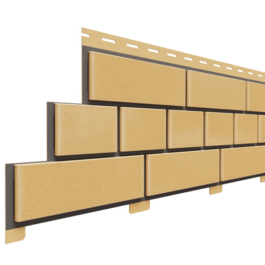 Фасадная панель Доломит, Прокрашенный кирпич, Желтый цвет. купить в Омске