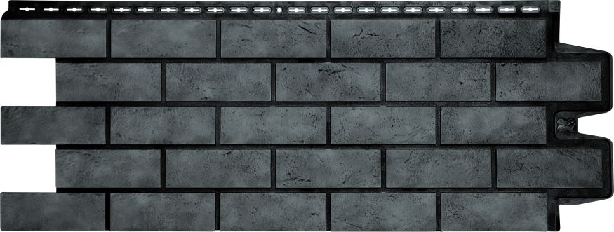 Фасадная панель Grand Line, Состаренный кирпич Design Plus, Антрацит с черным швом купить в Омске