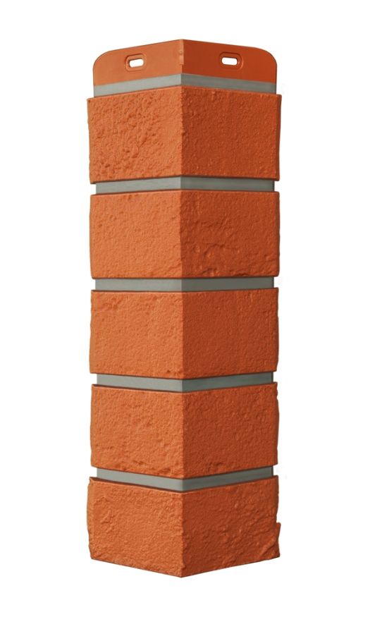Угол наружный Grand Line, Состаренный кирпич Design, Терракотовый, шов RAL 7006 купить в Омске