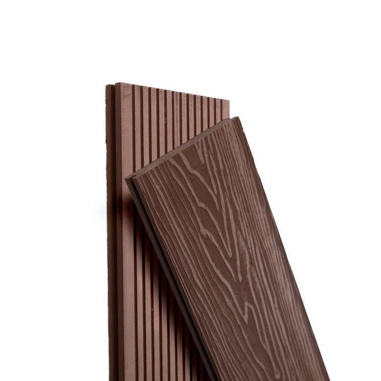 Террасная доска Экодекинг Топ полнотелая, Шоколад купить в Омске