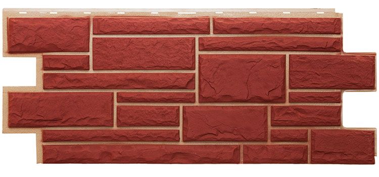 Фасадная панель Т-Сайдинг, Дикий Камень Красный купить в Омске