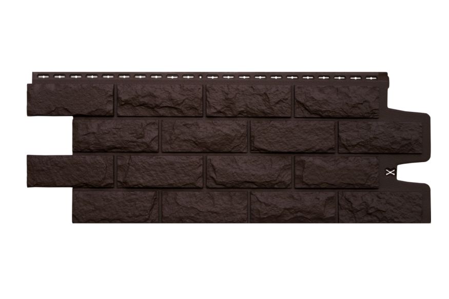 Фасадные панели Grand Line, Колотый камень Classic, Шоколадный купить в Омске