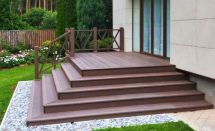 Ступень ДПК Outdoor Havana/Вельвет, коричневая полнотелая микс