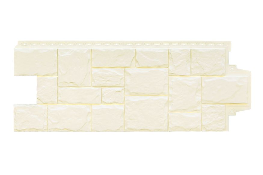 Фасадные панели Grand Line, Крупный камень Classic, Молочный купить в Омске