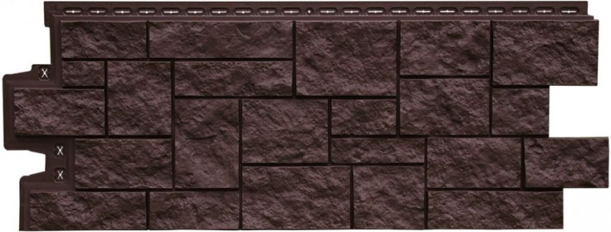 Фасадная панель Grand Line, Дикий камень Classic, Шоколадный купить в Омске