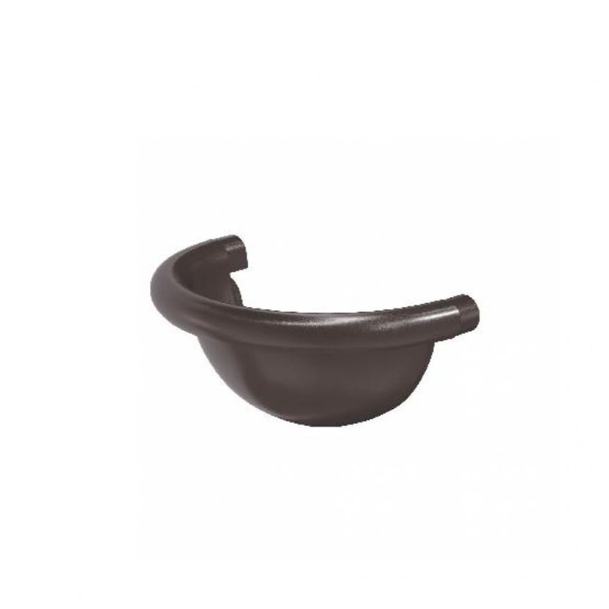 Заглушка полукруглого желоба Aquasystem RR 32, тёмно-коричневая, 150/100 купить в Омске