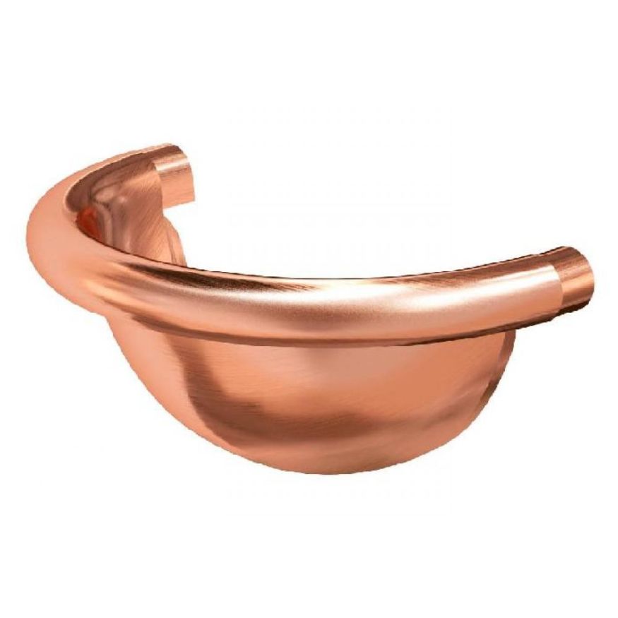 Полукруглая заглушка желоба Aquasystem, медь 150/100 купить в Омске