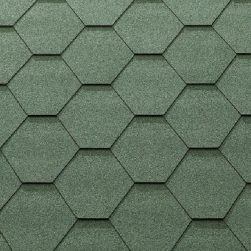 Гибкая черепица KATEPAL KL зелёного цвета. купить в Омске