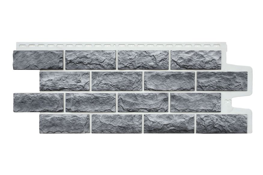 Фасадные панели Grand Line, Колотый Камень Design Plus, Гранит (белый шов) купить в Омске