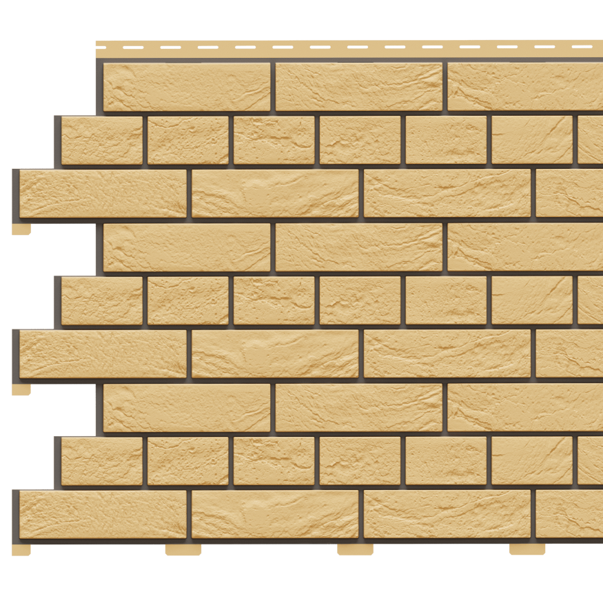 Фасадная панель Доломит, Кирпич Славянка, Желтый  купить в Омске