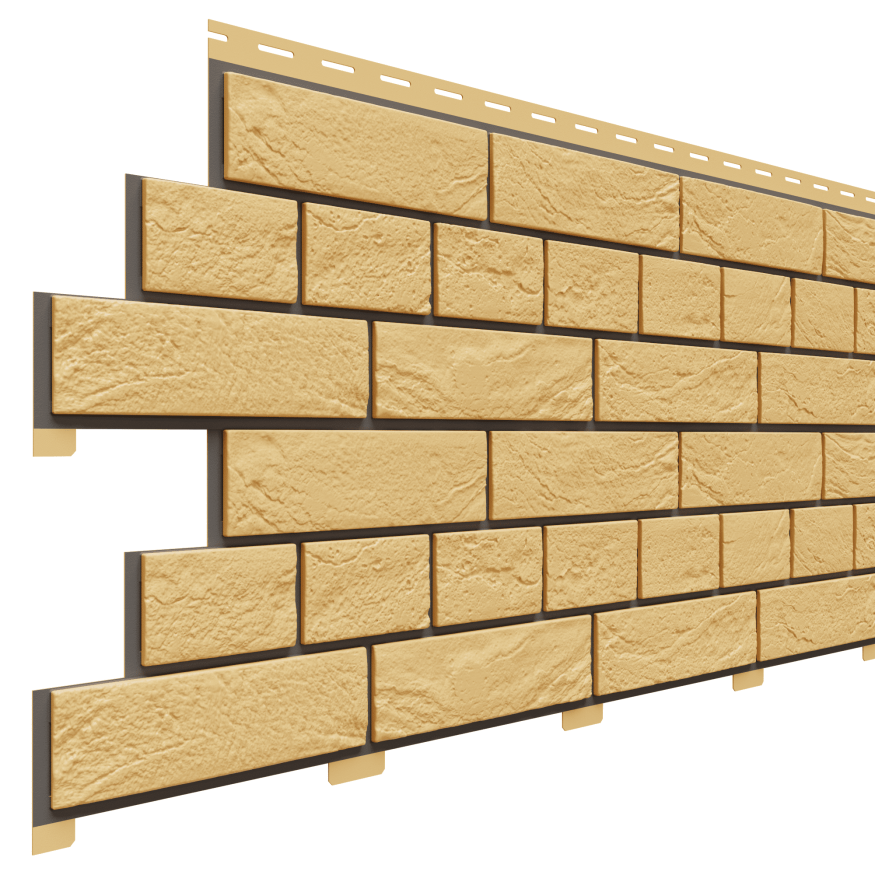 Фасадная панель Доломит, Кирпич Славянка, Желтый  купить в Омске