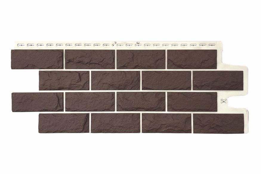 Фасадные панели Grand Line, Колотый Камень Design Plus, Каштан (белый шов) купить в Омске