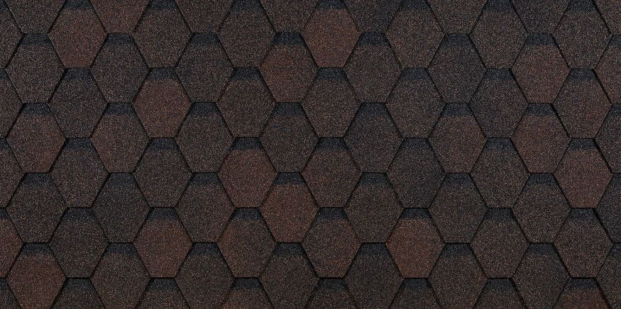 Гибкая черепица Docke EURASIA, Шестигранник, Коричневый купить в Омске
