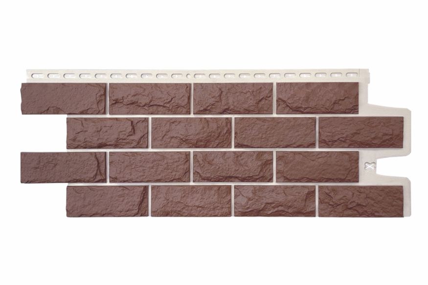 Фасадные панели Grand Line, Колотый Камень Design Plus, Корица (белый шов) купить в Омске