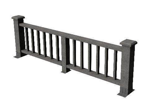 Декоративное ограждение из ДПК GRINDERDECO Троя, цвет серый базальт купить в Омске