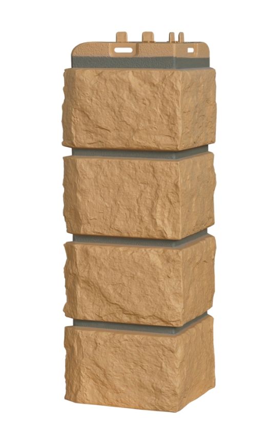 Угол наружный Grand Line, Колотый камень Design, Песочный (шов RAL 7006) купить в Омске