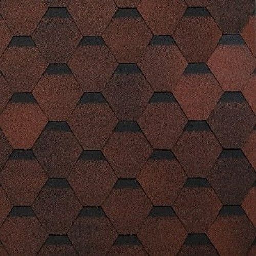 Гибкая черепица Shinglas, Оптима, Красный цвет купить в Омске