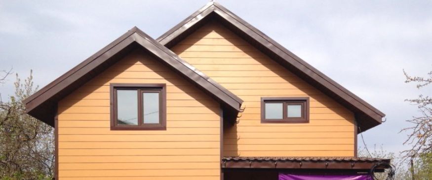 Фиброцементный сайдинг Latonit в цвете Красное дерево (RAL 8001/8008) купить в Омске