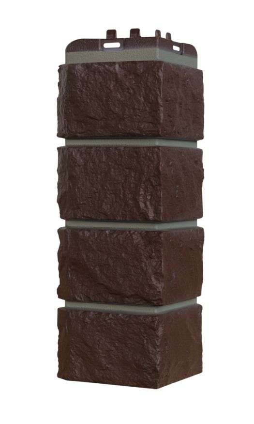 Угол наружный Grand Line, Колотый камень Design, Шоколадный (шов RAL 7006) купить в Омске