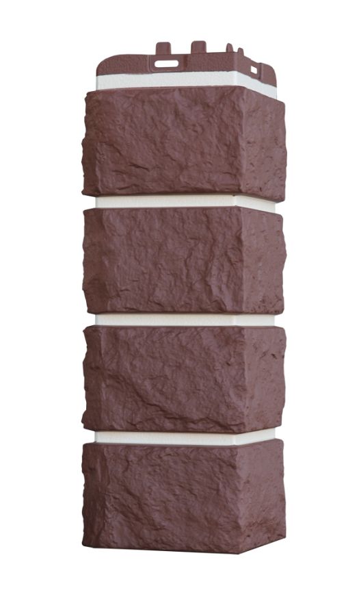 Угол наружный Grand Line, Колотый Камень Design Plus, Каштан (белый шов) купить в Омске