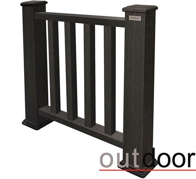 Ограждение из ДПК Outdoor Classic 3D STORM черного цвета купить в Омске