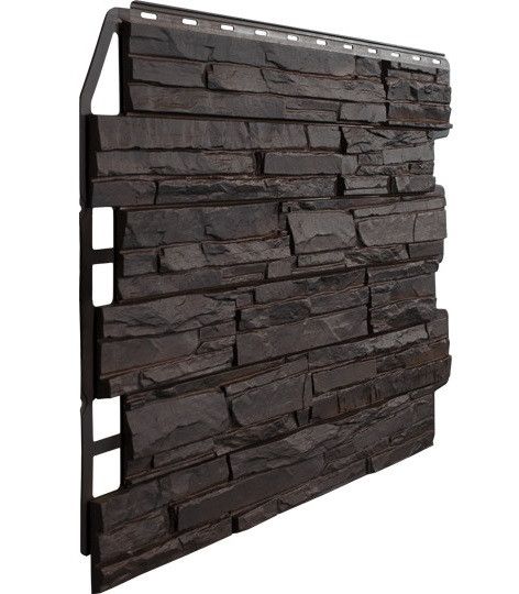 Фасадная панель Fineber, 3D Скол, Тёмный коричневый купить в Омске